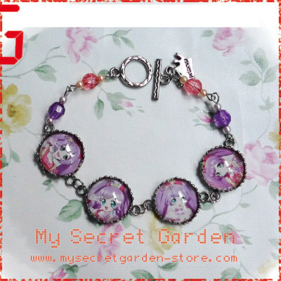 PriPara Prism Paradise プリパラ Laala Manaka anime Cabochon Bracelet  PriPara Prism Paradise プリパラ Laala Manaka anime Cabochon Bracelet